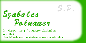 szabolcs polnauer business card